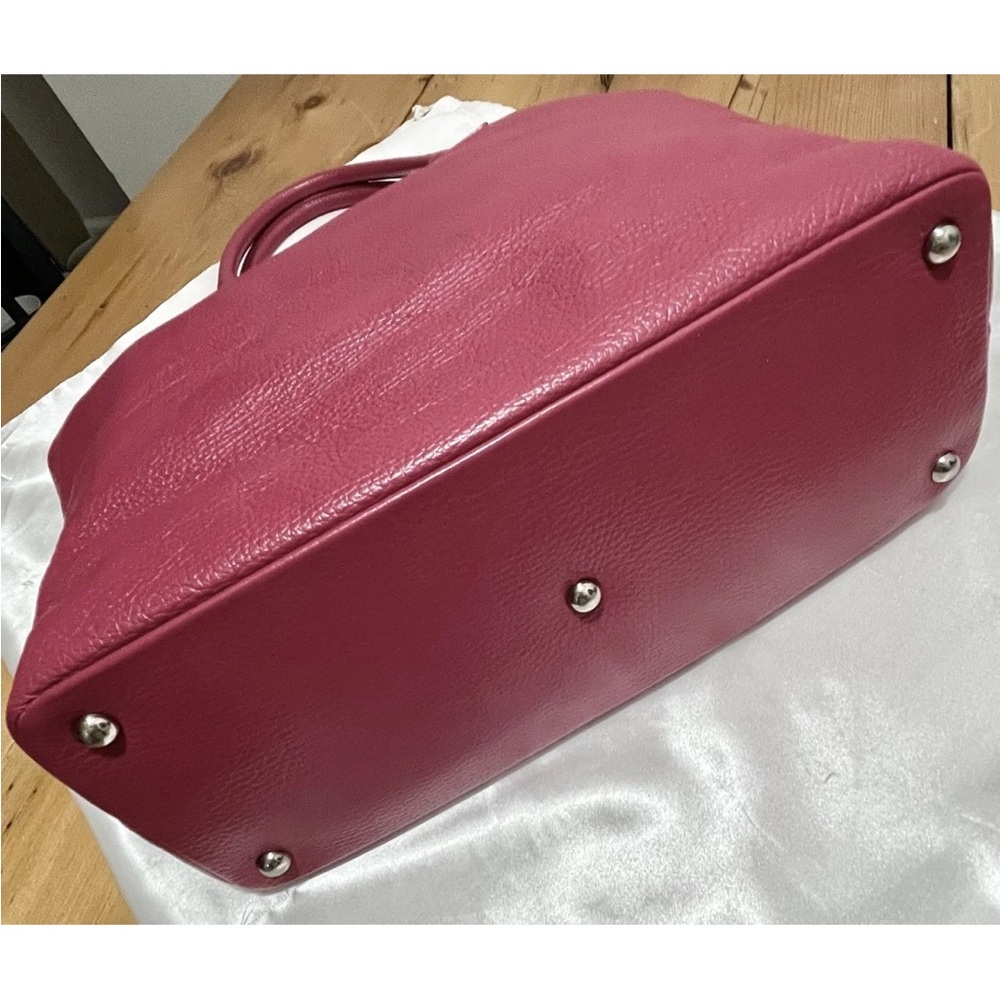 FURLA Appaloosa Bag - Raspberry/Dark Pink Pebbled Leather Large Tote Purse - Picture 3 of 16